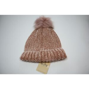 eUty Pink‎ Fuzzy Cable Knit Beanie One Size